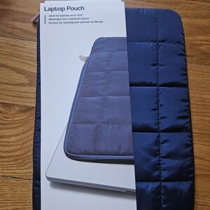 Quilted Laptop Sleeve - Navy Blue
